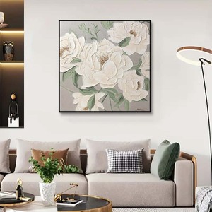 Cuadro Moderno <span class=keywords><strong>de</strong></span> Flores Blancas Pintado a Mano al Óleo sobre Lienzo, Tamaño Personalizable, Decoración para Sala <span class=keywords><strong>de</strong></span> Estar y Hogar, Pinturas <span class=keywords><strong>de</strong></span> Flores, Regalos - Product Image 6