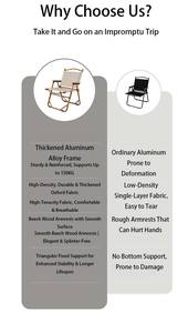 Chaise de pique-nique d'extérieur légère et portable en aluminium pliable, chaise Kermit pour le camping et les loisirs - Product Image 5