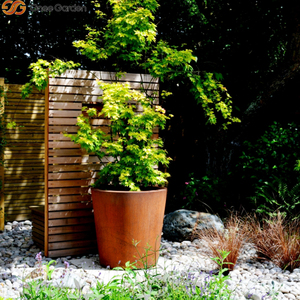 Jardinière décorative personnalisée en acier Corten, résistante à la corrosion, écologique, pot à fleurs carré haut en métal pour extérieur, service OEM - Product Image 1