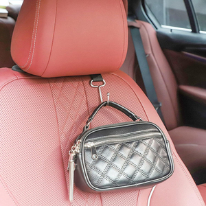 Gancho colgante para reposacabezas trasero de asiento de coche de acero inoxidable ajustable duradero de 2 piezas para almacenamiento de bolsas de billetera - Product Image 5