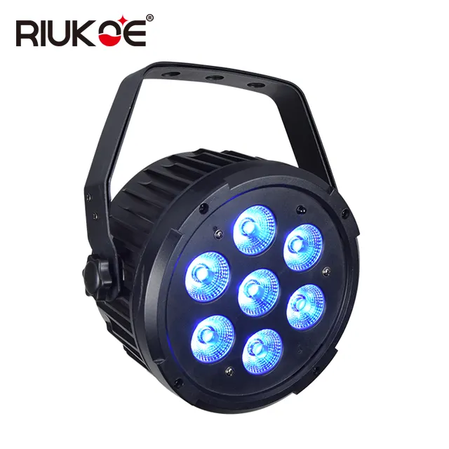 Dj Equipment 7x8W DMX Rgbaw Rgbw Colorful Light Small Disco Flat Led Par