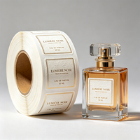 Étiquette personnalisée pour emballage de flacon de parfum en papier texturé spécial avec estampage à chaud