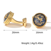 Boutons de manchette haut de gamme en métal, motif coloré de luxe, ronds, dorés, en alliage, pour chemise