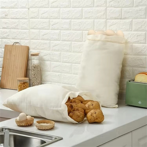 Khuyến mại hữu cơ nhỏ Muslin vải Dây Kéo Túi giá rẻ giá tái chế bông mua sắm túi - Product Image 4