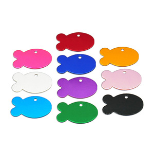 Plaques d'identification pour animaux de compagnie en aluminium anodisé en forme de <span class=keywords><strong>poisson</strong></span>, 10 couleurs, durables, gravées au laser, pour chats et chiens, technique de marquage - Product Image 5