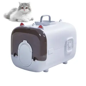 신선한 공기 시스템 조명과 새로운 대용량 애완 동물 여행 케이지 박스 스마트 고양이 캐리어 가방