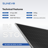 Sunevo Back Contact 750W 770W 805W PV-Modul mit 156 Halbzellen N-Typ Bifaziales Solarmodul für Wohngebäude-Solarenergiesysteme