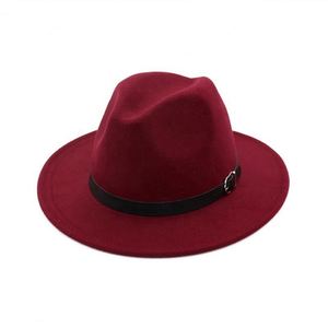 Sombreros Fedora Clásicos Baratos al por Mayor, Diseño de Ala Ancha y Plana, Banda de Cuero Sintético, Felpa, para Adultos, para Fiestas, Negocios, Pesca - Product Image 2