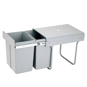 30L plastic recycle dustbin kitchen cabinet built in waste bin trash can pull out sliding Garbage Can