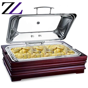 Platos para Calentar Comida, <span class=keywords><strong>de</strong></span> Vidrio y Madera, Plateados, Económicos, para <span class=keywords><strong>Servicio</strong></span> <span class=keywords><strong>de</strong></span> <span class=keywords><strong>Banquetes</strong></span>, Precio <span class=keywords><strong>de</strong></span> Fábrica - Product Image 5