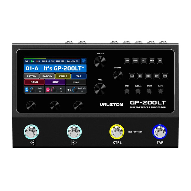 Valeton GP200LT Guitar Bass Amp Modeling IR Cabinets Simulation Multi-Effects With FX Loop MIDI I/O Stereo Audio Guitar Effects