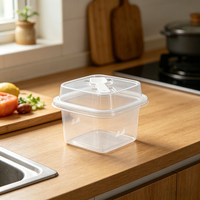 Boîte à gâteau carrée avec couvercle et base personnalisés, boîte d'emballage de dessert en plastique transparente de luxe en deux parties