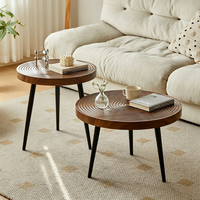 Table d'appoint en bois rustique durable, petite table basse pour salon, balcon, utilisation en coin, design minimaliste tendance
