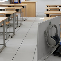 Headphone Edukasi Gray Ear untuk Belajar di Kelas Sekolah, Perangkat Audio Model GD3110B, Buatan Shaanxi, Cina