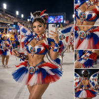 Costume de performance haut de gamme pour carnaval de Samba, sexy, avec ailes en plumes, pour défilé brésilien, tenue de scène pour showgirl, vêtements de danse sur mesure