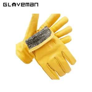 Gloveman hppe אנטי חיתוך עמיד נוקשה בנייה תעשייתי בנייה פרה מפוצלת בטיחות עבודה cowhide gater עור טיג ריתוך כפפות