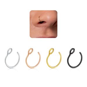 20 Anillos de Nariz Falsos de Acero Inoxidable, Clip para Mujeres y Hombres, Anillos de <span class=keywords><strong>Labio</strong></span> Sin Perforación, 20G 8mm, Dorado, Negro, Oro Rosa, Joyería <span class=keywords><strong>en</strong></span> Caja - Product Image 2