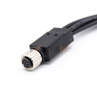 Cable divisor M12 de 12 pines macho a 4x GX12 de 4 pines hembra, conjunto de conector de aviación de 12 núcleos a 4 vías, arnés de cableado M12 con codificación A