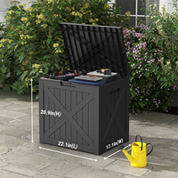 35GAL Boîtes de rangement pour terrasse noires Boîte pour terrasse de piscine étanche extérieure