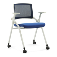 Vantervi Chaise de bureau pliable confortable de couleur personnalisée avec roues pour les écoles de formation commerciale Hôtels Études Design moderne