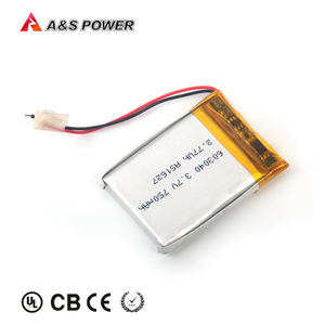 603040 <span class=keywords><strong>3</strong></span>,7 V 750mAh Ultra Dünne Lipo Batterie mit PCM und Stecker - Product Image 3