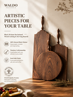 Ensemble de planches à découper en bois de noyer massif, forme irrégulière, marque Waldo, 5 cm d'épaisseur, durable, non toxique, réutilisable, pour la cuisine, la découpe et le service