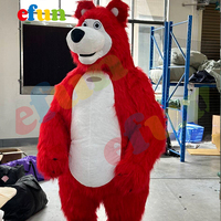 Efun 2/2.6/3m Costume de mascotte gonflable ours en peluche de taille adulte avec design à fourrure pour événements animés
