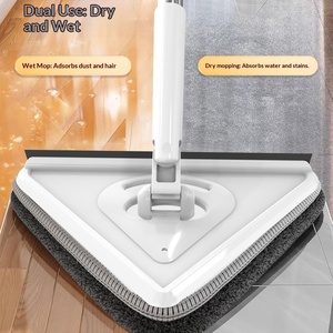 Herramienta Mágica para Limpieza de Vidrios, para Uso Doméstico, Ventanas de Altura, Doble Cara, Manos Libres, Acero Inoxidable, Autoescurrible, Mopa Triangular - Product Image 2