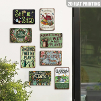 She Shed Garden - Juego de letreros metálicos retro y divertidos para decoración de pared de jardín para el hogar