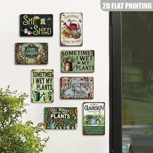 She Shed Garden - Juego de letreros metálicos retro y divertidos para decoración de pared de jardín para el hogar - Product Image 3