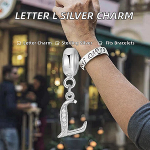 Fabbrica di Gioielli OEM ODM, Piccoli Lotti Personalizzati, <span class=keywords><strong>Charm</strong></span> con Lettera <span class=keywords><strong>L</strong></span> in Argento Sterling 925, Bracciale e Collana Abbinati per Uso Quotidiano - Product Image 2
