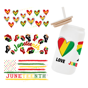 Pegatina DTF UV con diseño de dibujos animados de Juneteenth <span class=keywords><strong>para</strong></span> niños y niñas, calcomanía impermeable sin necesidad de calor <span class=keywords><strong>para</strong></span> vasos de 16 oz, ideal <span class=keywords><strong>para</strong></span> fiestas y manualidades. - Product Image 1