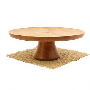 Base Redonda de Madera Ecológica para Pastel, Hecha a Mano con Acabado Natural, Apta para Lavavajillas, Forma Personalizada, 1 Pieza - Product Image 1