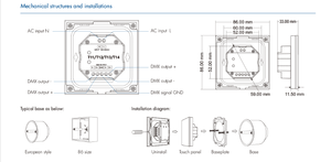 Interrupteur <span class=keywords><strong>mural</strong></span> à distance T13 RF2.4G, <span class=keywords><strong>panneau</strong></span> DMX512 Master, 4 zones, variateur LED RGB, télécommande PWM, contrôle tactile, anneau de couleur - Product Image 6