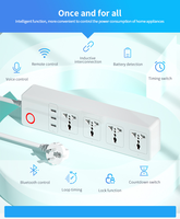 Multiprise intelligente universelle LangYeao WiFi/ZIGBEE Tuya avec protection contre les surtensions, 4 prises, surveillance de la consommation, compatible avec Alexa/Google Home