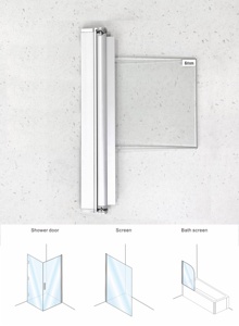 Puerta de <span class=keywords><strong>bañera</strong></span> de vidrio rectangular de 6mm con <span class=keywords><strong>Panel</strong></span> de apariencia cuadrada sin marco para cuartos de ducha de Hotel <span class=keywords><strong>Panel</strong></span> <span class=keywords><strong>fijo</strong></span> oscilante - Product Image 3