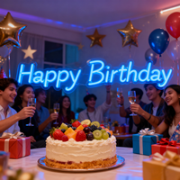 Enseigne néon LED personnalisée One Piece avec design gratuit, Joyeux Anniversaire, enseigne néon en acrylique, enseigne néon avec logo personnalisé pour la décoration de magasins et de clubs