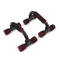 Ensemble d'exercices abdominaux 5 en 1 en ABS rouge et noir, comprenant un support pour pompes, une bande de résistance, une corde à sauter et un renforceur de poignée