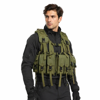 Chaleco Táctico con Mochila, Chaleco de Entrenamiento Utilitario Molle para Caza al Aire Libre