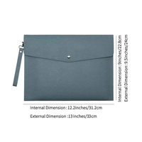 Pochette en cuir pour documents avec sangle de poignet, housse pour ordinateur