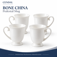 Tasse à café sur pied en porcelaine fine, tasse à pied blanc pur, vaisselle personnalisable avec logo
