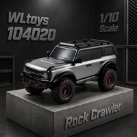 WLtoys 104020 Voiture RC tout-terrain 4x4 à l'échelle 1/10 avec moteur brossé 550, batterie 7.4V 3000mAh, lumières LED, 2.4GHz, pour l'escalade hors route, idéale comme cadeau
