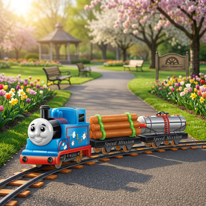 Ensemble de 11 Pièces de Circuit de Train de Dessin Animé en Plastique avec Train Électrique pour Enfants de 2 à 4 Ans - Product Image 1