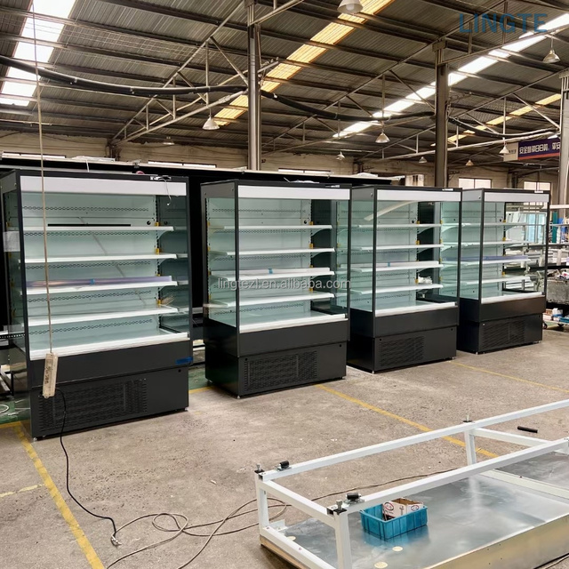 Supermarket Self Service Hot Pot Restaurant Beverages Dairy Vegetables Fruits Multi Tier Open Refrigerator