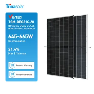 出口巴基斯坦天合TSM-DEG21C20 645W 650W 655W双面双面太阳能电池板，用于家庭安装
