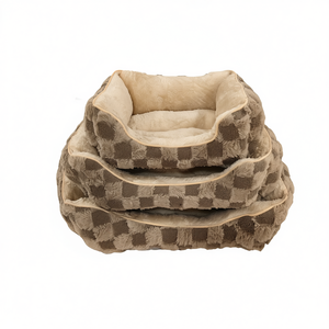 Cuccia per Animali Yommy, Letto per Cani in Peluche a Quadretti YM8629B S M L, Fondo Impermeabile Antiscivolo - Product Image 1
