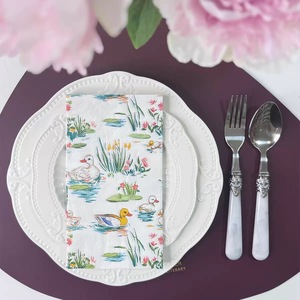 <span class=keywords><strong>Serviette</strong></span> imprimée en papier décorative à 3 plis 40*33cm de couleur canard <span class=keywords><strong>pour</strong></span> restaurant, café, jardin d'enfants, serviettes de table, style sac - Product Image 1