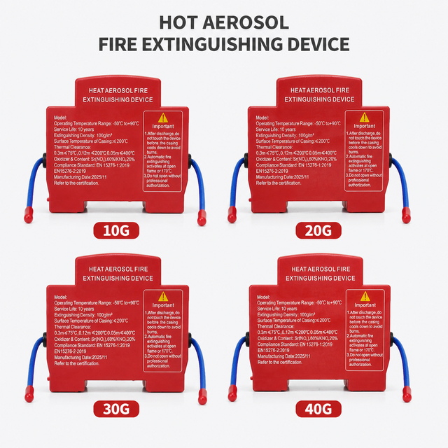 Mini Hot Aerosol Fire Extinguisher Device 10G-40G Automatic Fire Suppression System for Battery Cabinet Server Cabinet
