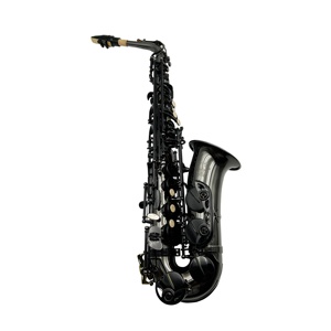 Saxofón <span class=keywords><strong>Alto</strong></span> Profesional SEASOUND OEM JYAS102DBNB, Cuerpo de Níquel Negro, Llaves Plateadas, Tono Eb, Instrumento de Viento Plegable y Ajustable - Product Image 1