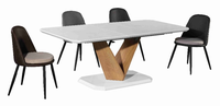 Ensemble italien moderne et minimaliste de table en forme d'assiette de roche Table de salle à manger rectangulaire de salon de luxe simple avec lumière de cuisine